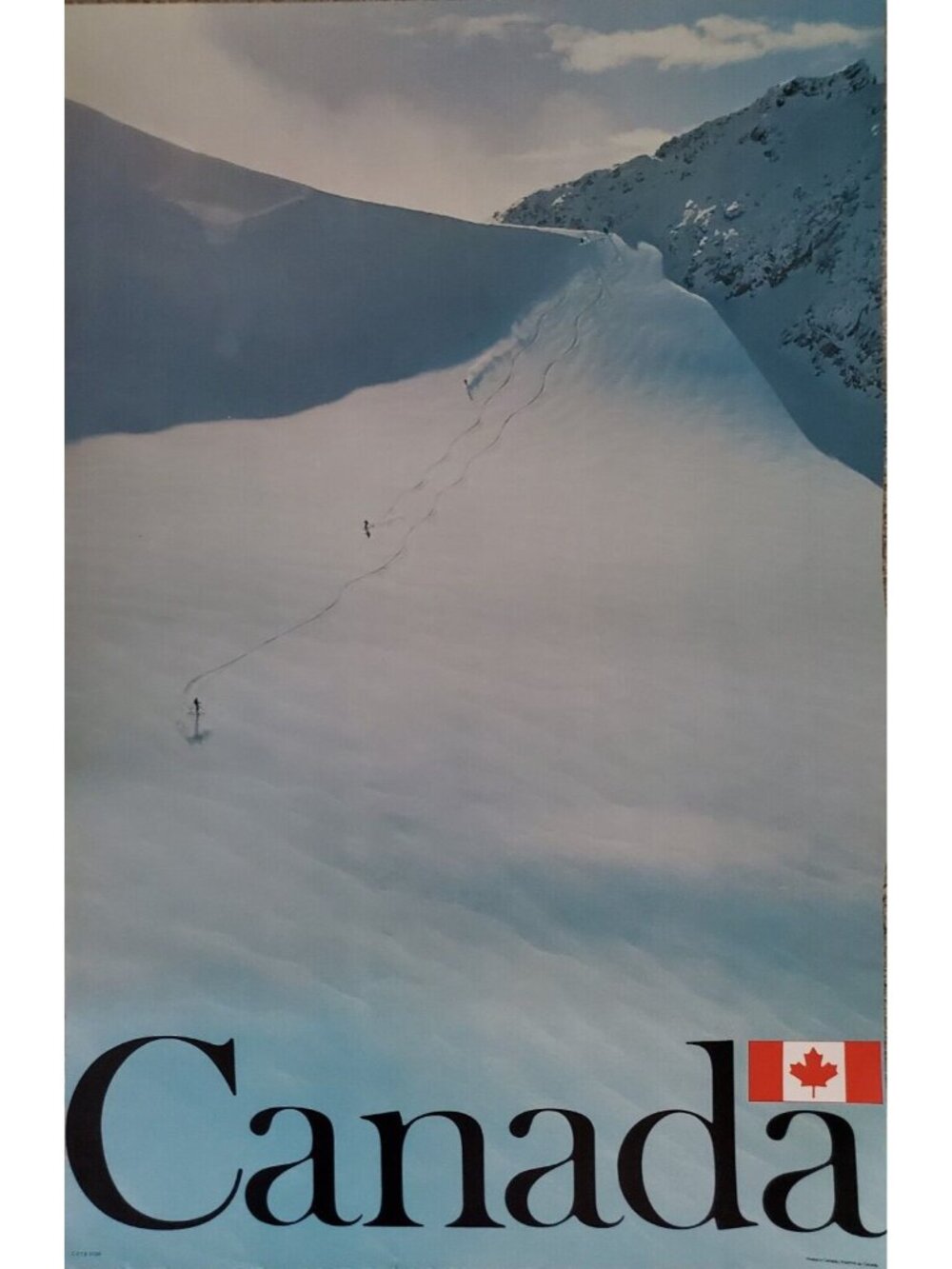 Canada Ski Travel Poster Skier Mountains Winter Tourism Vintage Canadian
